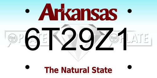 6T29Z1 Arkansas License Plate
