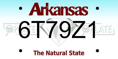 6T79Z1 Arkansas License Plate