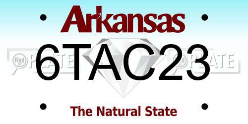 6TAC23 Arkansas License Plate