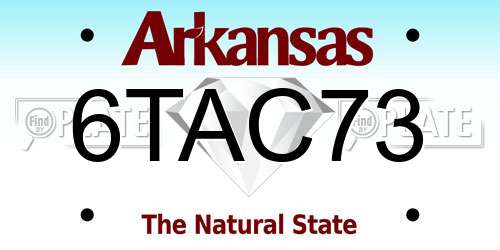 6TAC73 Arkansas License Plate