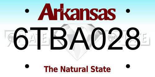 6TBA028 Arkansas License Plate