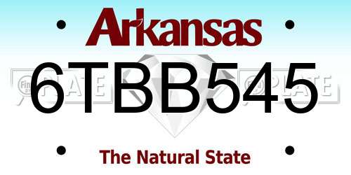 6TBB545 Arkansas License Plate
