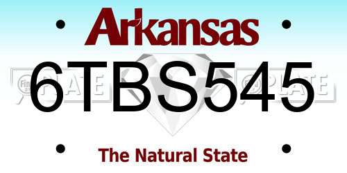 6TBS545 Arkansas License Plate