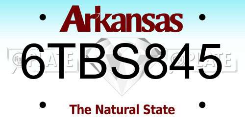 6TBS845 Arkansas License Plate
