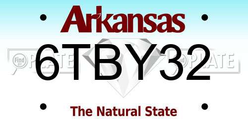6TBY32 Arkansas License Plate