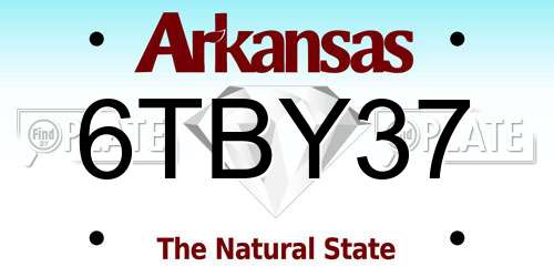 6TBY37 Arkansas License Plate