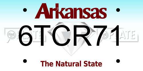 6TCR71 Arkansas License Plate