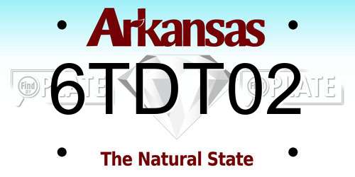 6TDT02 Arkansas License Plate