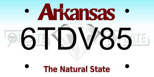 6TDV85 Arkansas License Plate