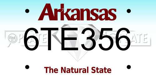 6TE356 Arkansas License Plate
