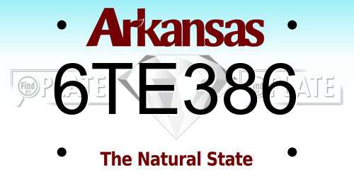 6TE386 Arkansas License Plate