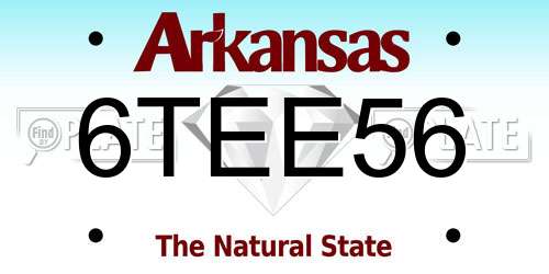 6TEE56 Arkansas License Plate