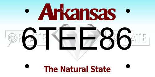 6TEE86 Arkansas License Plate