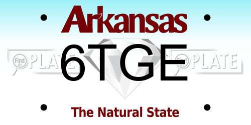 6TGE Arkansas License Plate