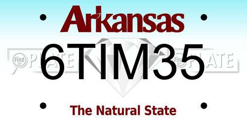 6TIM35 Arkansas License Plate