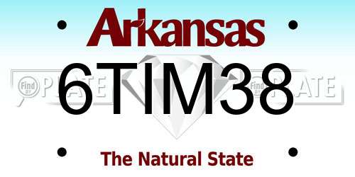 6TIM38 Arkansas License Plate