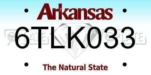 6TLK033 Arkansas License Plate