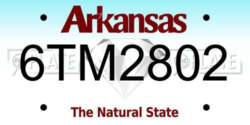6TM2802 Arkansas License Plate