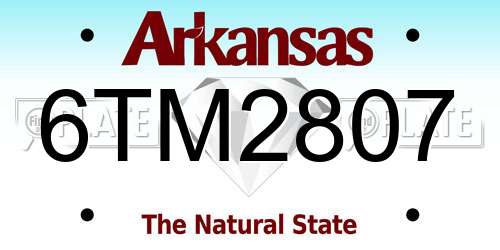 6TM2807 Arkansas License Plate