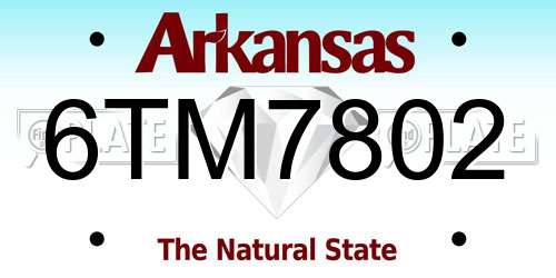 6TM7802 Arkansas License Plate