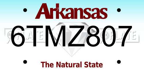 6TMZ807 Arkansas License Plate