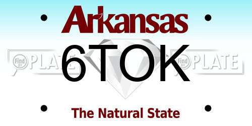 6TOK Arkansas License Plate