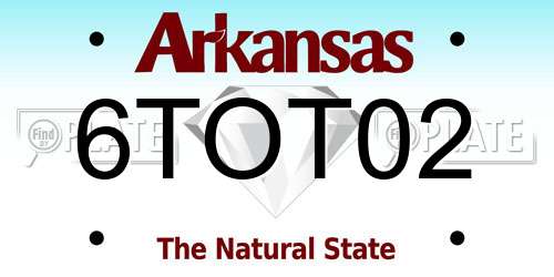 6TOT02 Arkansas License Plate