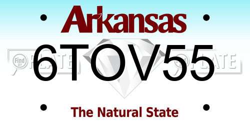6TOV55 Arkansas License Plate