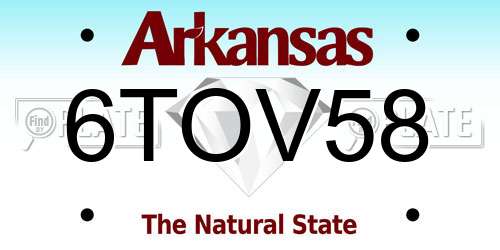 6TOV58 Arkansas License Plate