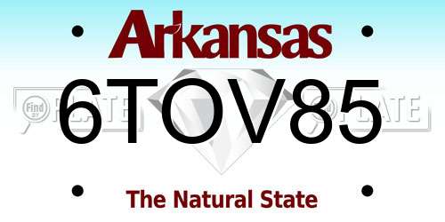 6TOV85 Arkansas License Plate