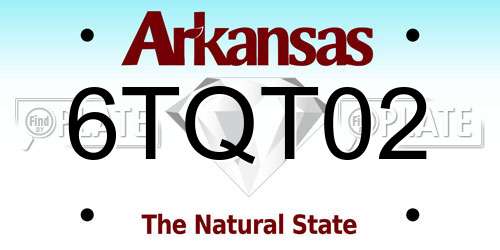6TQT02 Arkansas License Plate