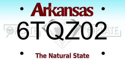 6TQZ02 Arkansas License Plate