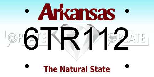 6TR112 Arkansas License Plate