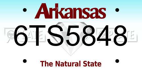 6TS5848 Arkansas License Plate