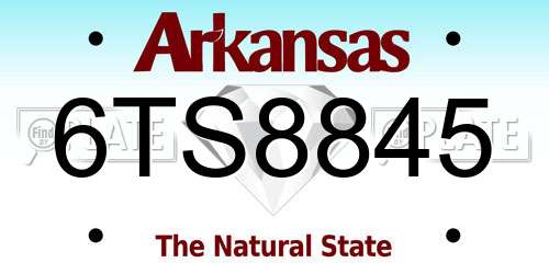 6TS8845 Arkansas License Plate
