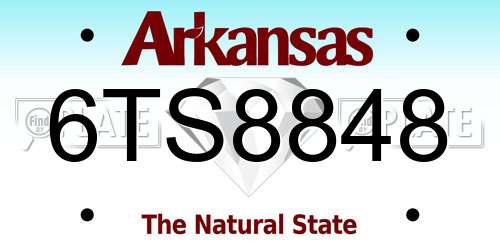 6TS8848 Arkansas License Plate