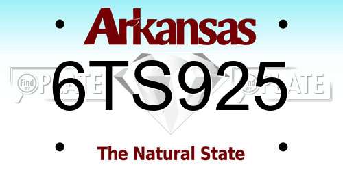 6TS925 Arkansas License Plate