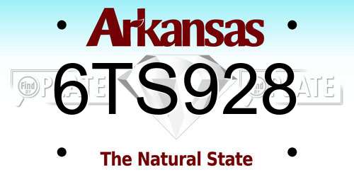 6TS928 Arkansas License Plate