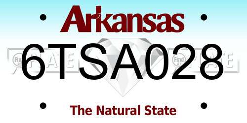6TSA028 Arkansas License Plate