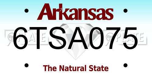 6TSA075 Arkansas License Plate