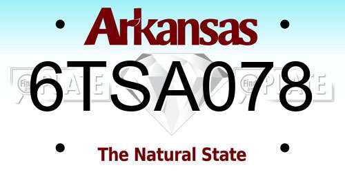 6TSA078 Arkansas License Plate