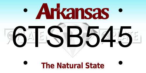 6TSB545 Arkansas License Plate