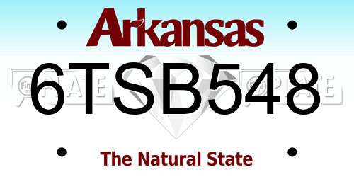 6TSB548 Arkansas License Plate