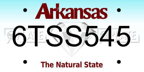 6TSS545 Arkansas License Plate
