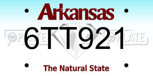 6TT921 Arkansas License Plate
