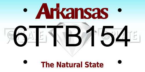 6TTB154 Arkansas License Plate