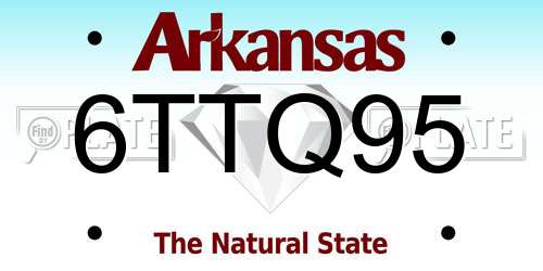 6TTQ95 Arkansas License Plate