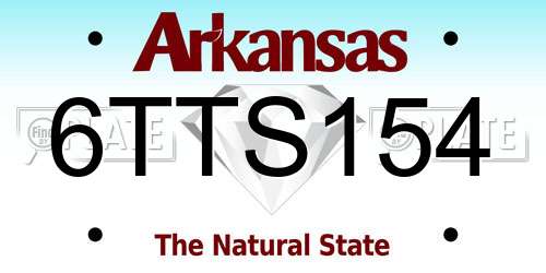 6TTS154 Arkansas License Plate