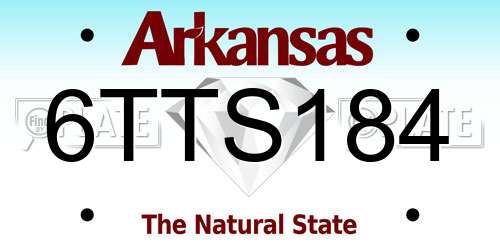 6TTS184 Arkansas License Plate