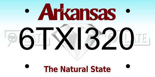 6TXI320 Arkansas License Plate